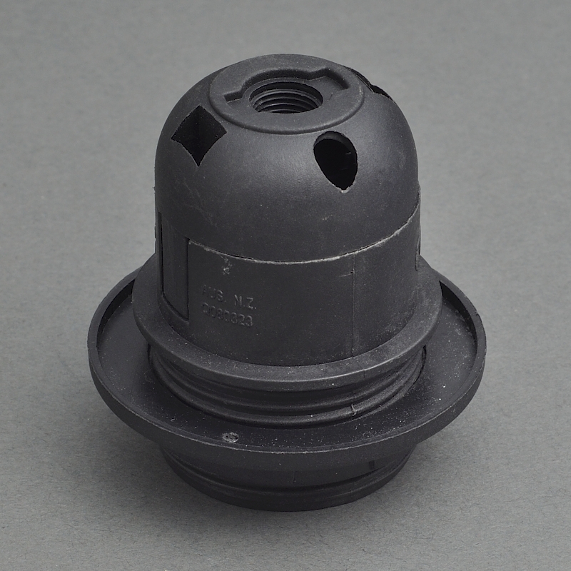 LAMPHOLDER E27 BLACK WITH SKIRTS - SIDE FLEX ENTRY