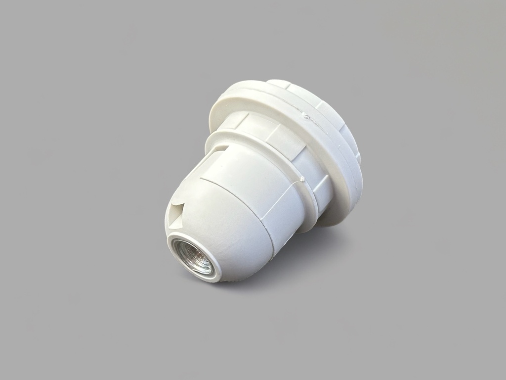 LAMPHOLDER E27 WHITE WITH HALF THREAD/SKIRT